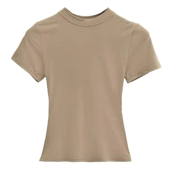 Solid Color Basic Style T-shirt kuppan