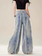 Jeans Destroyed Loose Burrs Wide Leg Bootcut Pants kuppan