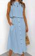 Solid Color Vest & Skirt Set kuppan