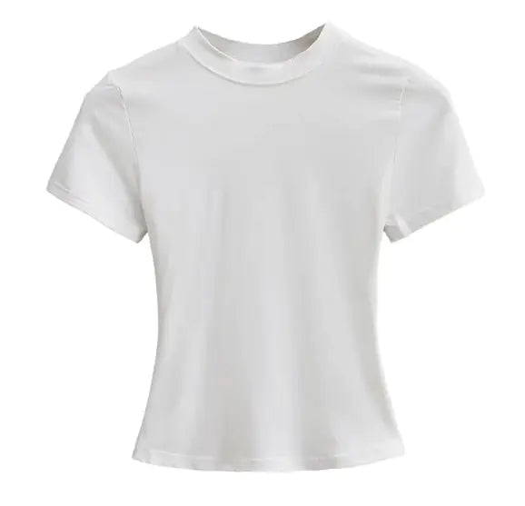 Solid Color Basic Style T-shirt kuppan