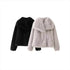 Polo Collar Faux Fur Short Coat kuppan