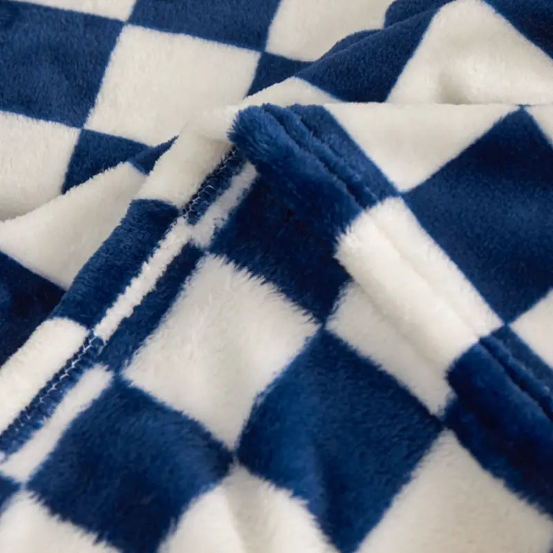 Blue & White Plaid Flannel Blanket kuppan
