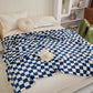 Blue & White Plaid Flannel Blanket kuppan