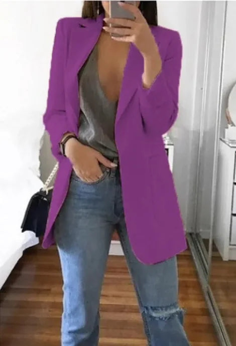 Women’s Slim Fit Lapel Cardigan Blazer – Office & Casual Wear” kuppan