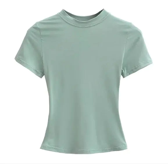Solid Color Basic Style T-shirt kuppan