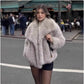 Polo Collar Faux Fur Short Coat kuppan