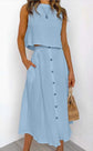 Solid Color Vest & Skirt Set kuppan