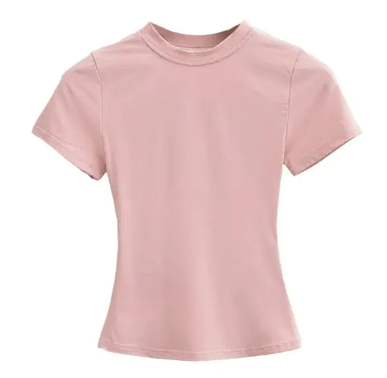 Solid Color Basic Style T-shirt kuppan